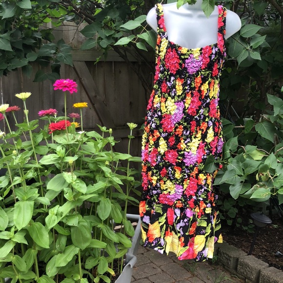 Yukiko Noritake Square-Neck Pebble-Smocked S/M Anthro TTS - Picture 4 of 11